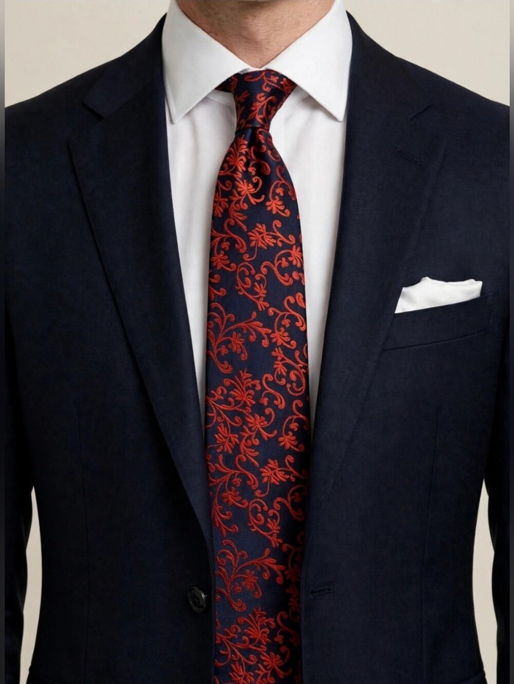 St. Lynn Red & Blue Paisley Silk Tie